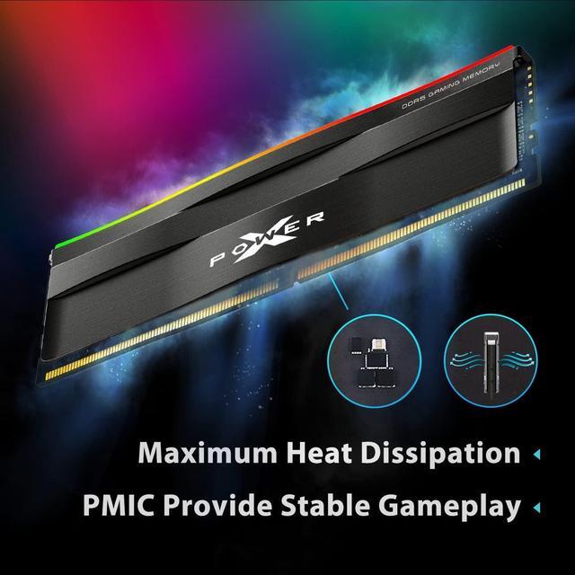 Alt view image 3 of 5 - Silicon Power DDR5 64GB (2x32GB) Zenith RGB 6000MHz (PC5-48000) 288-pin CL30 1.35V UDIMM Desktop Memory Module RAM SU064GXLWU60AFDFSK Black