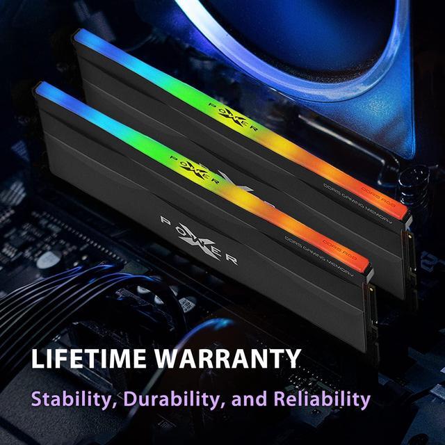 Alt view image 5 of 5 - Silicon Power DDR5 64GB (2x32GB) Zenith RGB 6000MHz (PC5-48000) 288-pin CL30 1.35V UDIMM Desktop Memory Module RAM SU064GXLWU60AFDFSK Black