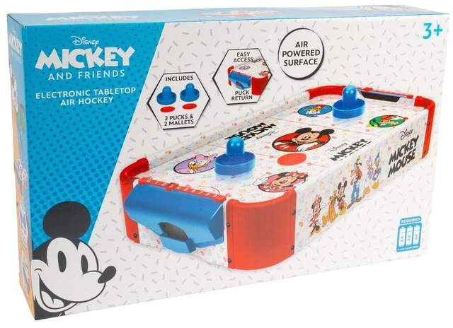 Alt view image 4 of 7 - Disney Mickey Mouse Electronic Wooden Tabletop Air Hockey