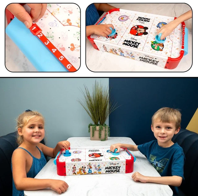 Alt view image 7 of 7 - Disney Mickey Mouse Electronic Wooden Tabletop Air Hockey
