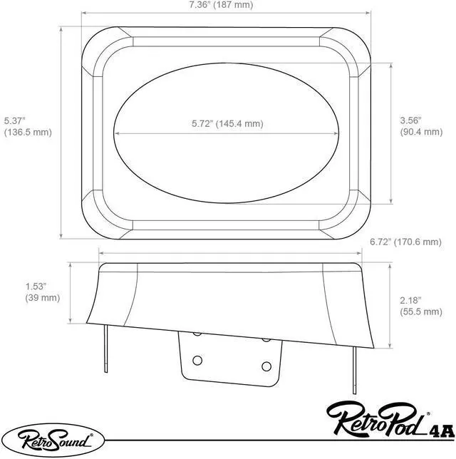 Alt view image 4 of 5 - RetroSound RetroPod 4x6-inch Surface Mount Speaker Modules