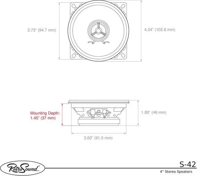 Alt view image 4 of 4 - RetroSound 4" 2-Way Speaker Pair