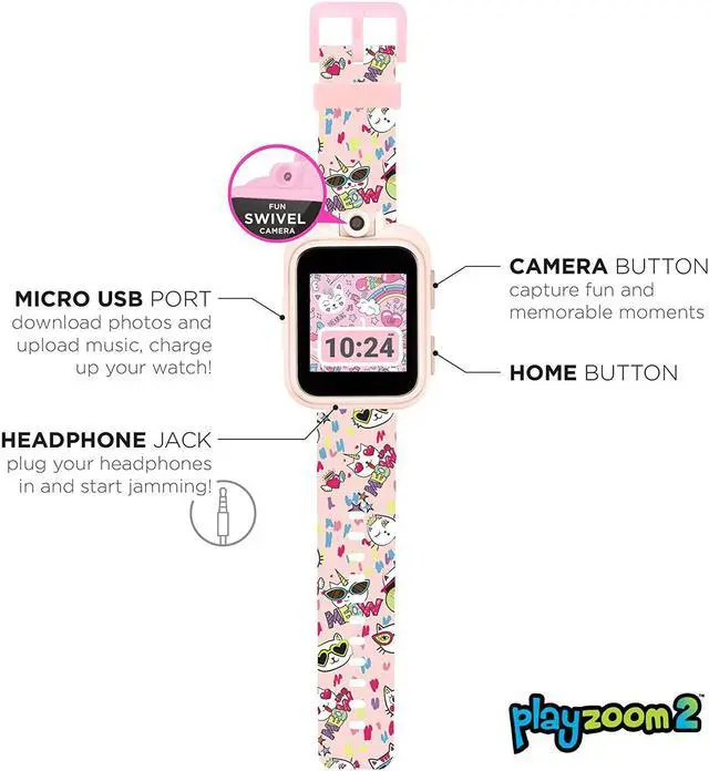 Alt view image 3 of 7 - Smart Watch for Kids PlayZoom 2 - Video Camera Selfies STEM Learning Educational Fun Games, MP3 Music Player Audio Books Touch Screen Sports Digital Watch Gift for Kids Toddlers Boys Girls Fun Prints