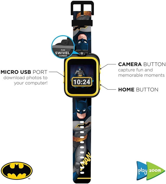 PlayZoom Batman Kids Smartwatch - Video and Camera Selfies Music ...