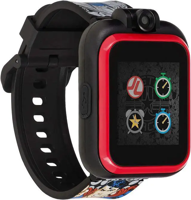Main image of Justice League Official Smartwatch for Kids by PlayZoom - Swivel Camera with Video Record, Educational Games and Activities, Alarm, Calendar, Stopwatch, and Camera Remote