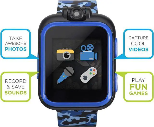 Alt view image 2 of 3 - PlayZoom 2 Batman Kids Smartwatch - Video and Camera Selfies Music Learning Educational Fun Interactive Games Touch Screen Sports Digital Watch Birthday Gift for Kids Toddlers Boys Girls Fun Prints