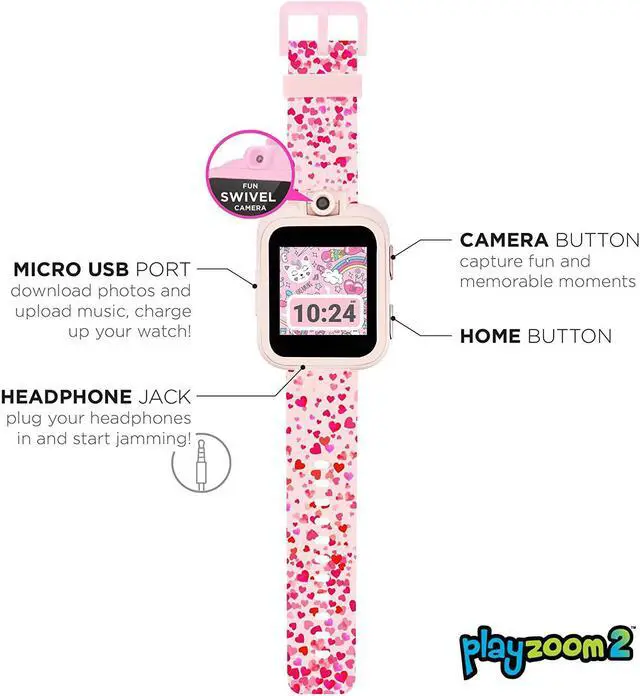 Alt view image 3 of 7 - Kids Smart Watch PlayZoom 2 - Video Camera Selfies STEM Learning Educational Fun Games, MP3 Music Player Audio Books Touch Screen Sports Digital Watch Gift for Kids Toddlers Boys Girls Fun Prints