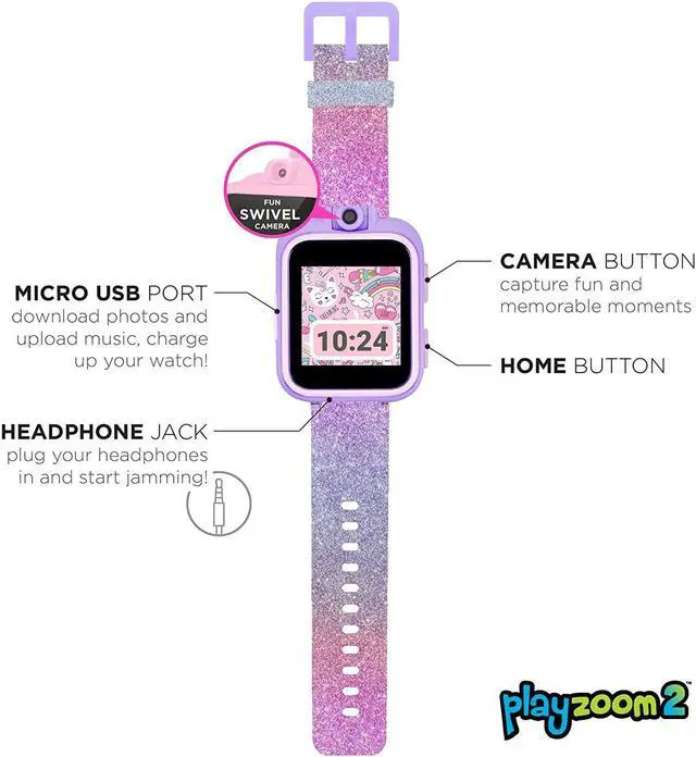 Alt view image 3 of 7 - Kids Smart Watch PlayZoom 2 - Video Camera Selfies STEM Learning Educational Fun Games, MP3 Music Player Audio Books Touch Screen Sports Digital Watch Gift for Kids Toddlers Boys Girls Fun Prints