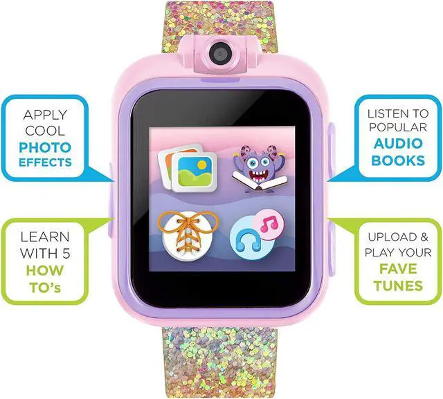 Alt view image 2 of 7 - PlayZoom 2 Kids Smartwatch - Video Camera Selfies STEM Learning Educational Fun Games, MP3 Music Player Audio Books Touch Screen Sports Digital Watch Gift for Kids Toddlers Boys Girls Fun Prints