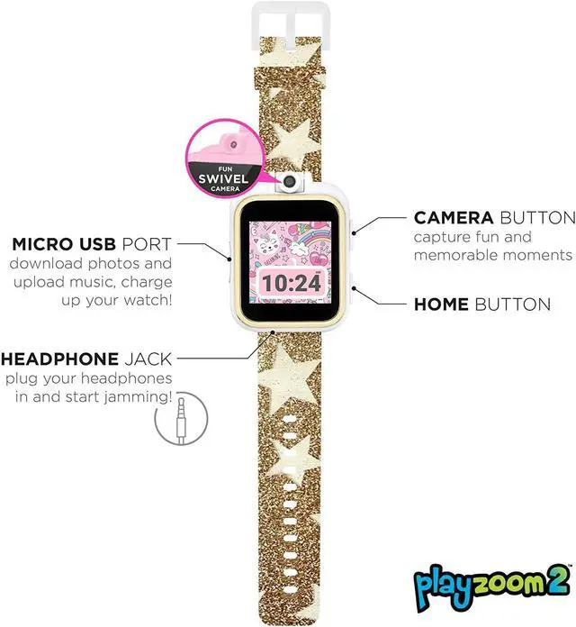 Alt view image 5 of 7 - PlayZoom 2 Kids Smartwatch & Headphones - Video Camera Selfies STEM Learning Educational Fun Games, MP3 Music Player Audio Books Touch Screen Sports Digital Watch Gift for Kids Toddlers Boys Girls