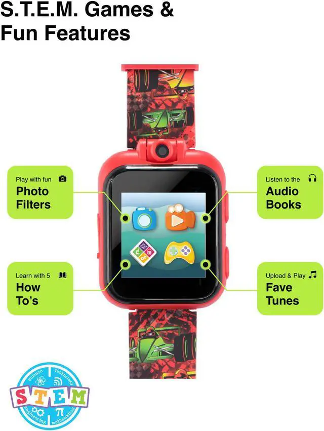 Alt view image 2 of 7 - PlayZoom 2 Kids Smartwatch - Video Camera Selfies STEM Learning Educational Fun Games, MP3 Music Player Audio Books Touch Screen Sports Digital Watch Gift for Kids Toddlers Boys Girls Fun Prints