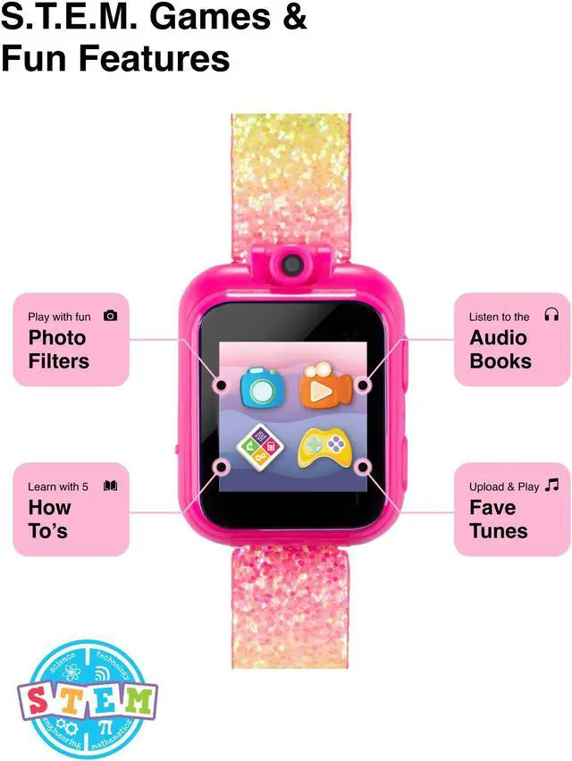 Alt view image 2 of 7 - Kids Smart Watch PlayZoom 2 - Video Camera Selfies STEM Learning Educational Fun Games, MP3 Music Player Audio Books Touch Screen Sports Digital Watch Gift for Kids Toddlers Boys Girls Fun Prints