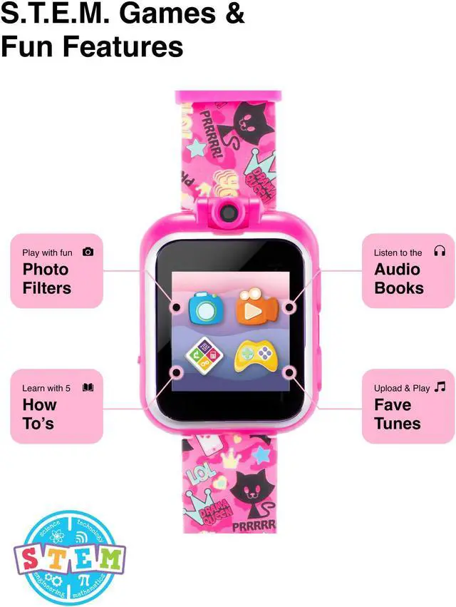 Alt view image 2 of 7 - Kids Smart Watch PlayZoom 2 - Video Camera Selfies STEM Learning Educational Fun Games, MP3 Music Player Audio Books Touch Screen Sports Digital Watch Gift for Kids Toddlers Boys Girls Fun Prints
