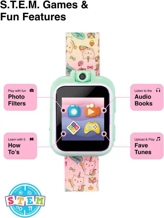 Alt view image 2 of 7 - Kids Smart Watch PlayZoom 2 - Video Camera Selfies STEM Learning Educational Fun Games, MP3 Music Player Audio Books Touch Screen Sports Digital Watch Gift for Kids Toddlers Boys Girls Fun Prints