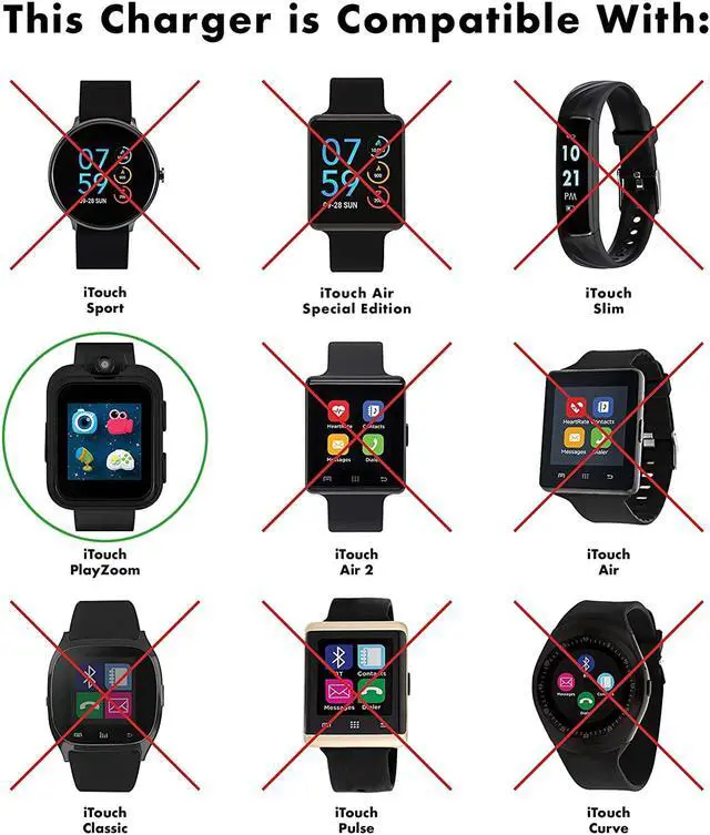 Alt view image 2 of 7 - PlayZoom Smartwatch for Kids Charger Cable, Replacement USB Charging Cord for PlayZoom Children's Smartwatches, Compatible ONLY for The PlayZoom Kids Smartwatch (Blue, 1 Foot)