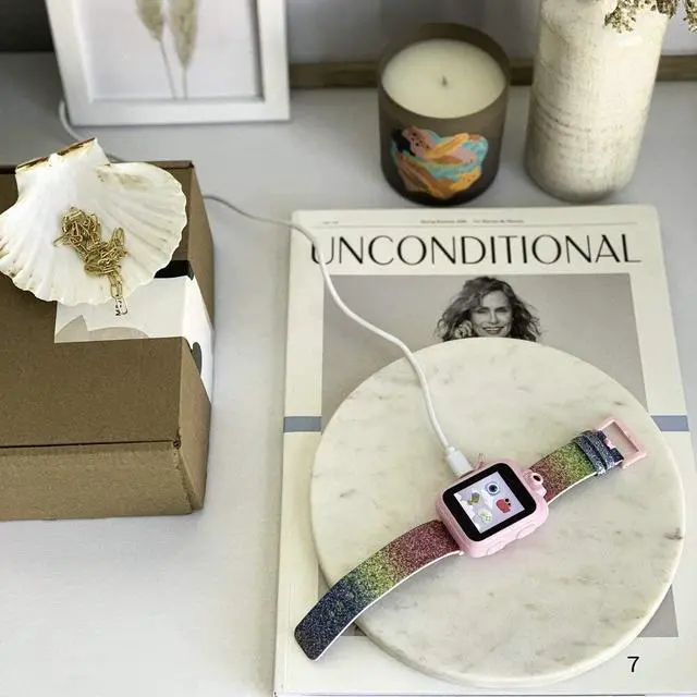 Alt view image 6 of 7 - PlayZoom Smartwatch for Kids Charger Cable, Replacement USB Charging Cord for PlayZoom Children's Smartwatches, Compatible ONLY for The PlayZoom Kids Smartwatch (Pink, 1 Foot)