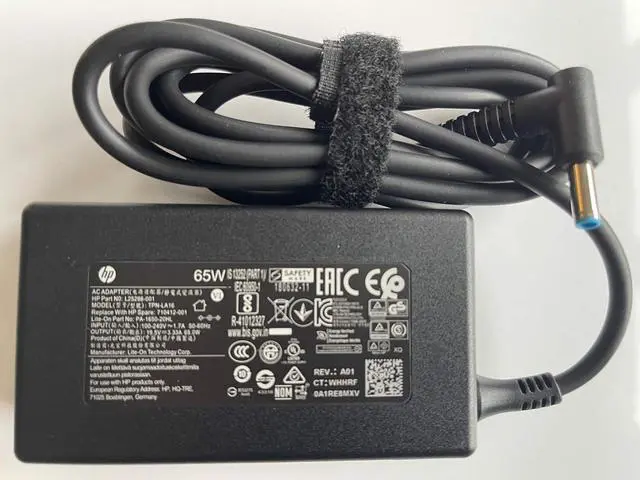 Alt view image 4 of 6 - HP 65Watt Blue Smart Tip Ac Adapter