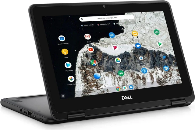 Alt view image 3 of 7 - Dell 2-in-1 Chromebook 3100 11.6" - Intel Celeron N3450 - 4GB RAM 32GB Storage - Chrome OS - Black - (Refurbished)
