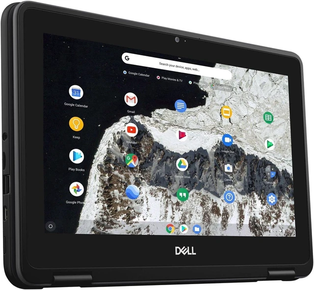 Alt view image 5 of 7 - Dell 2-in-1 Chromebook 3100 11.6" - Intel Celeron N3450 - 4GB RAM 32GB Storage - Chrome OS - Black - (Refurbished)