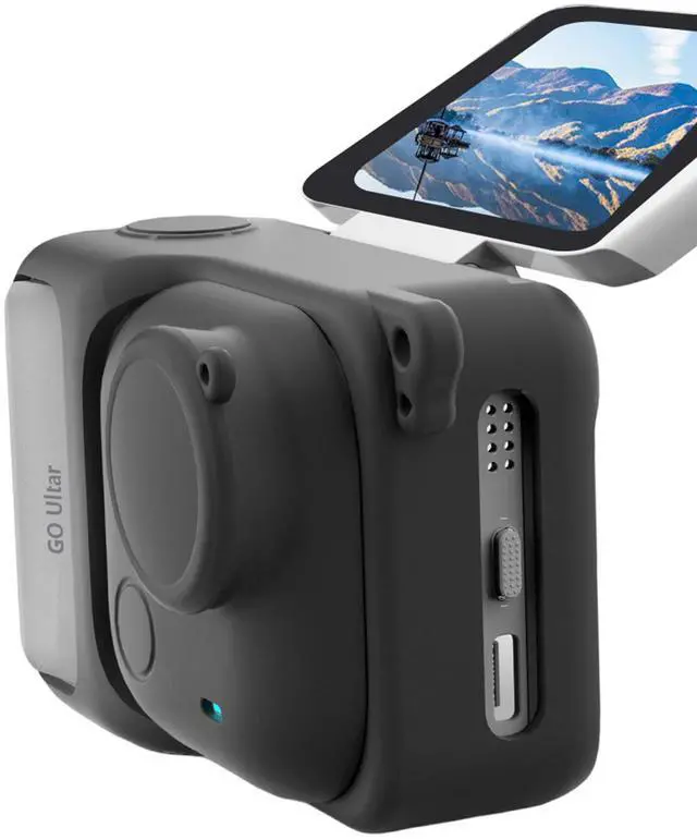 Alt view image 5 of 7 - Wtohoby Silicone Case for Insta360 Go Ultra Scratch-proof Sleeve Lens Cover Cap Protector Lanyard Action Camera Protective Accessories Kit