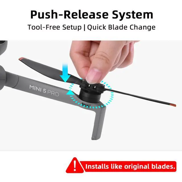 Alt view image 3 of 7 - Wtohoby Replacement Propellers for DJI Mini 5 Pro Propeller Drone Props Blade Light Weight Wing Quick-Release for Mini 5 Pro Accessories (4Pcs)