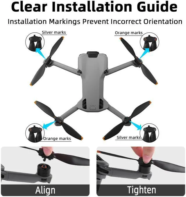 Alt view image 5 of 7 - Wtohoby Replacement Propellers for DJI Mini 5 Pro Propeller Drone Props Blade Light Weight Wing Quick-Release for Mini 5 Pro Accessories (4Pcs)