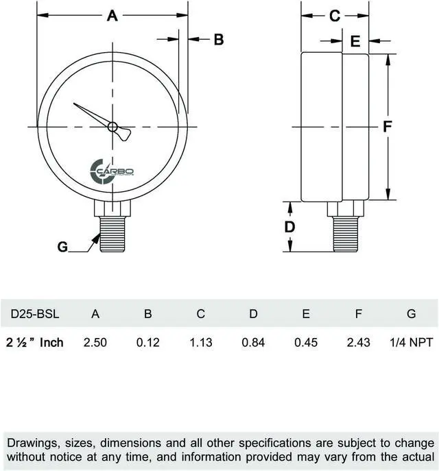Alt view image 4 of 4 - CARBO Instruments Water Pressure Gauge for Swimming Pool Filter, Spa, Aquarium, Well, Air, Oil, Gas  60 psi Plumbing Clean Filter with Dual Display & 1/4" NPT Brass Lower Connection