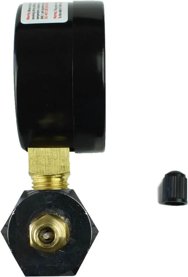 Alt view image 3 of 5 - CARBO Instruments Gas Test Pressure Gauge 15 Pound, 15 PSI / 100 kPa, 3/4 FNPT Connection, Brass Valve, Chrome Plated Steel Body Assembly.