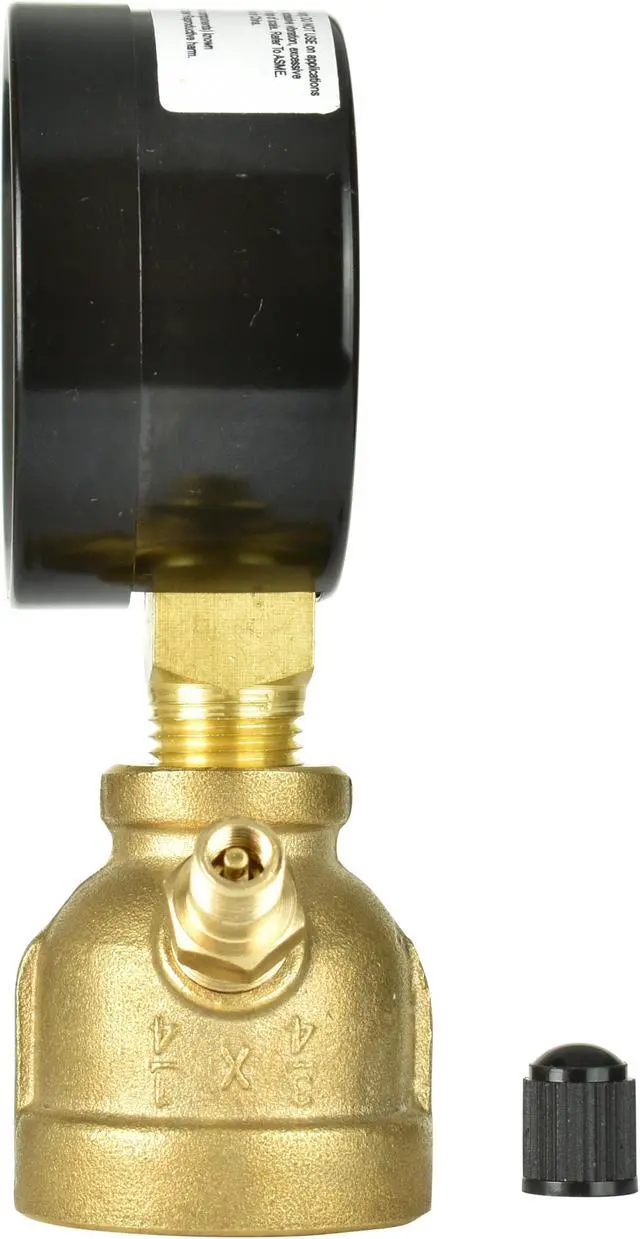 Alt view image 2 of 6 - CARBO Instruments Gas Test Pressure Gauge 30 Pound, 30 PSI / 200 kPa, 3/4 FNPT Connection, Brass Valve, Forged Brass Bell Shape Body Assembly.