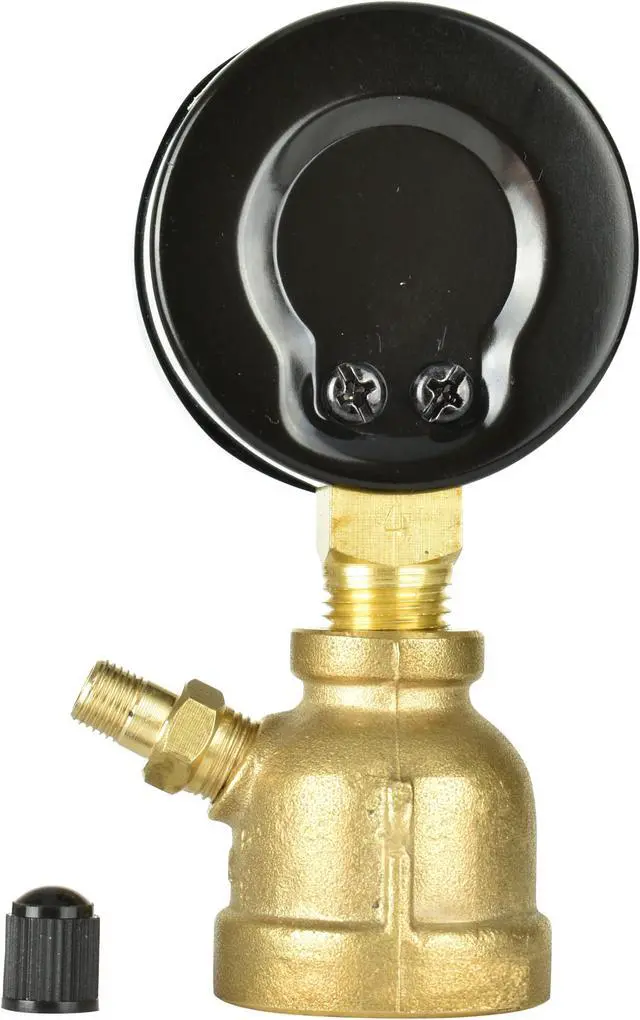 Alt view image 4 of 6 - CARBO Instruments Gas Test Pressure Gauge 30 Pound, 30 PSI / 200 kPa, 3/4 FNPT Connection, Brass Valve, Forged Brass Bell Shape Body Assembly.