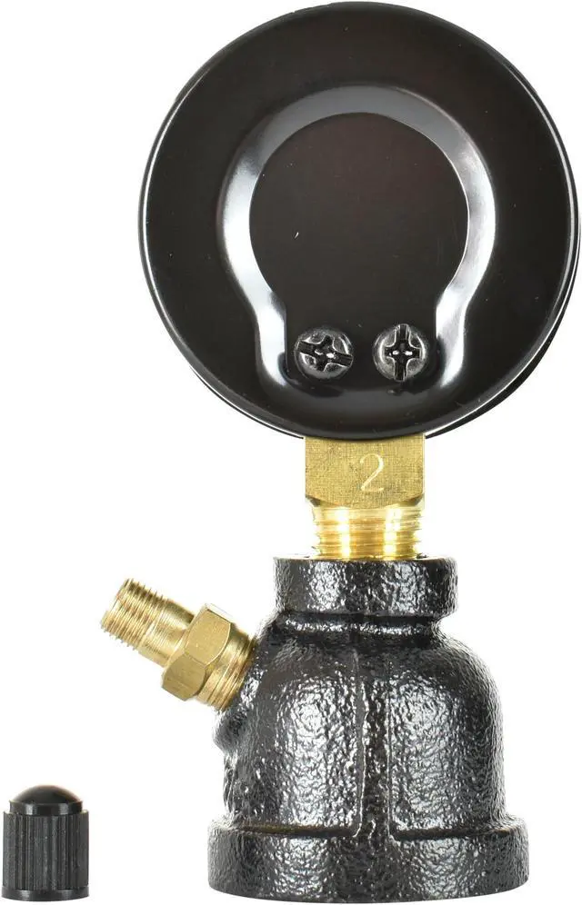 Alt view image 4 of 6 - CARBO Instruments Gas Test Pressure Gauge 60 Pound, 60 PSI / 400 kPa, 3/4 FNPT Connection, Brass Valve, Forged Steel Bell Shape Body Assembly.
