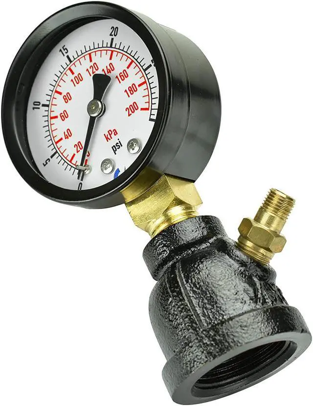 Alt view image 6 of 6 - CARBO Instruments Gas Test Pressure Gauge 60 Pound, 60 PSI / 400 kPa, 3/4 FNPT Connection, Brass Valve, Forged Steel Bell Shape Body Assembly.
