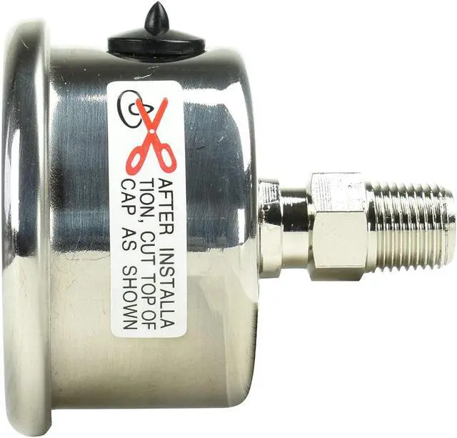 Alt view image 4 of 5 - CARBO Instruments 1-1/2" Fuel Pressure Gauge, Stainless Steel Case 304, Chrome Plated Brass Connection, Glycerin Filled, 0-15 Psi, Accuracy 3-2-3%, Back Mount 1/8" NPT