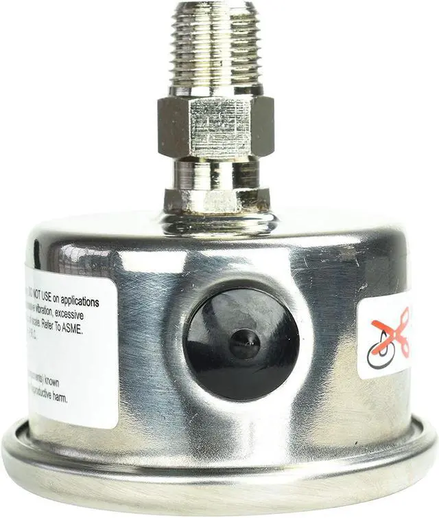 Alt view image 3 of 5 - CARBO Instruments 1-1/2" Fuel Pressure Gauge, Stainless Steel Case 304, Chrome Plated Brass Connection, Glycerin Filled, 0-30 Psi, Accuracy 3-2-3%, Back Mount 1/8" NPT