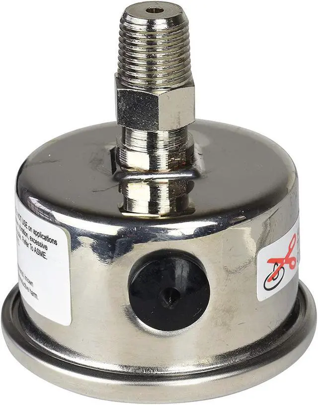 Alt view image 5 of 5 - CARBO Instruments 1-1/2" Fuel Pressure Gauge, Stainless Steel Case 304, Chrome Plated Brass Connection, Glycerin Filled, 0-30 Psi, Accuracy 3-2-3%, Back Mount 1/8" NPT