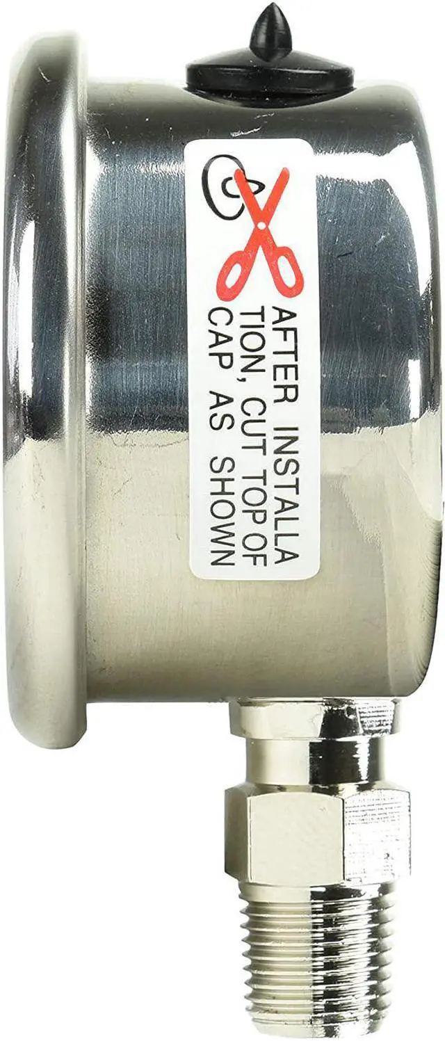 Alt view image 4 of 4 - CARBO Instruments 1-1/2" Fuel Pressure Gauge, Stainless Steel Case 304, Chrome Plated Brass Connection, Glycerin Filled, 0-100 Psi, Accuracy 3-2-3%, Lower Mount 1/8" NPT