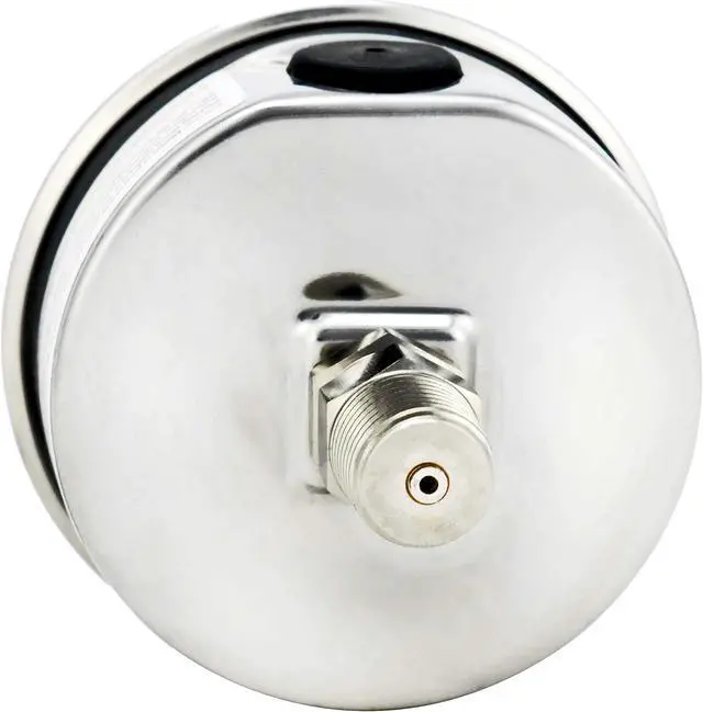 Alt view image 3 of 4 - CARBO Instruments 2 1-2" Pressure Gauge, Stainless Steel Case, Chrome Plated Brass Connection, Liquid Filled, 0-200 psi/kPa, Back Mount 1/4" NPT