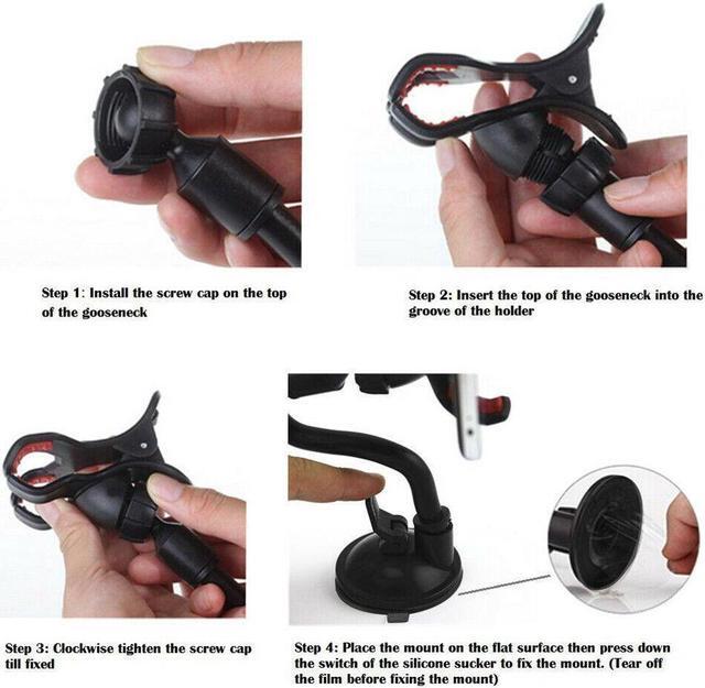 Alt view image 7 of 7 - Car Phone Mount Windshield, Long Arm Clamp Universal Windshield with Double Clip Strong Suction Cup Cell Phone Holder Compatible with iPhone 13 12 11 Pro XS Max 7 8 6 Plus for Galaxy S22 Ultra