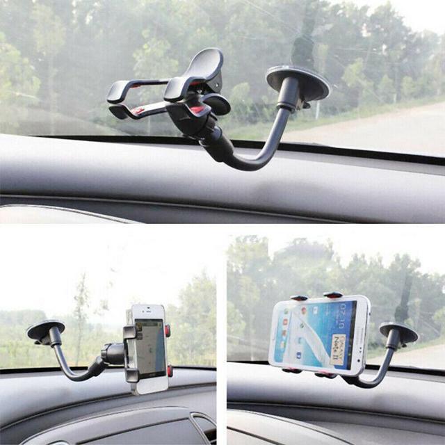 Alt view image 3 of 7 - Car Phone Mount Windshield, Long Arm Clamp Universal Windshield with Double Clip Strong Suction Cup Cell Phone Holder Compatible with iPhone 13 12 11 Pro XS Max 7 8 6 Plus for Galaxy S22 Ultra