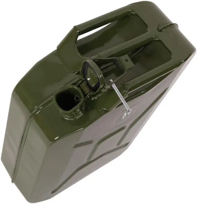 Alt view image 6 of 7 - Pandada 5 Gallon 20L Gas Can Metal Jerry Gasoline Container Tank Emergency Backup Diesel Green
