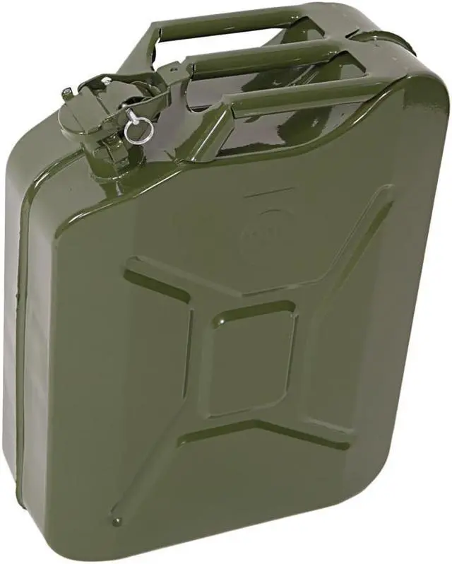 Alt view image 4 of 7 - Pandada 5 Gallon 20L Gas Can Metal Jerry Gasoline Container Tank Emergency Backup Diesel Green