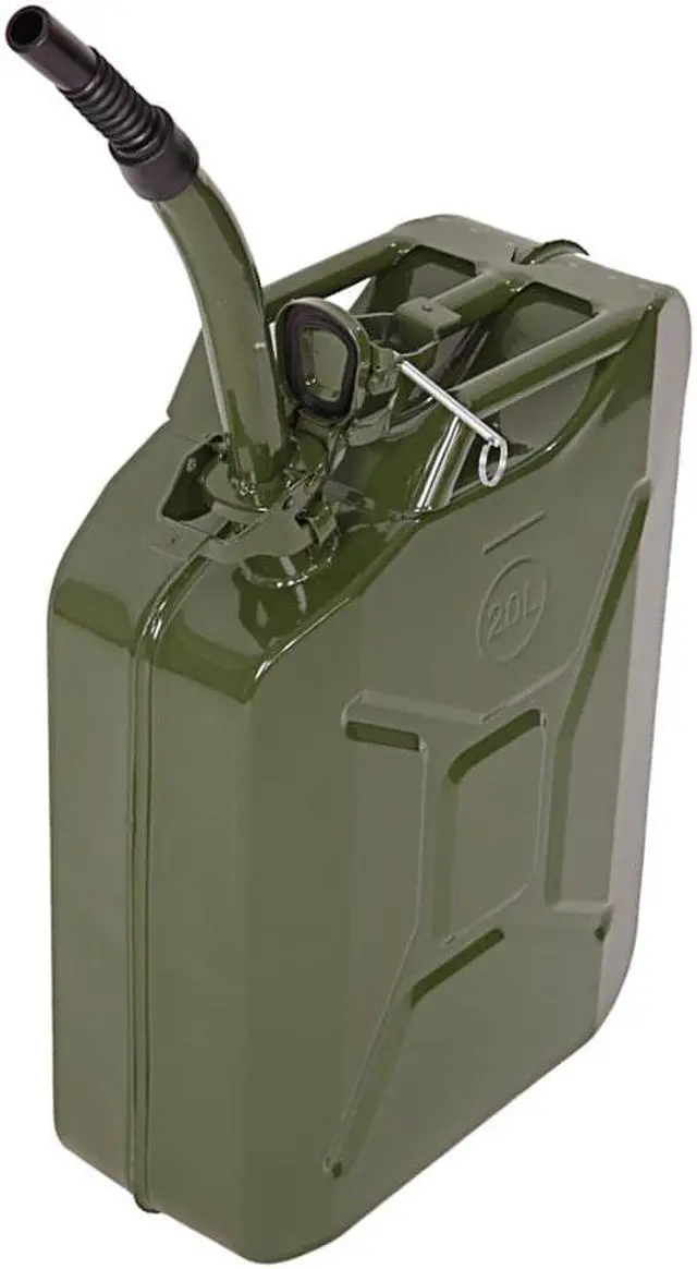 Alt view image 3 of 7 - Pandada 5 Gallon 20L Gas Can Metal Jerry Gasoline Container Tank Emergency Backup Diesel Green