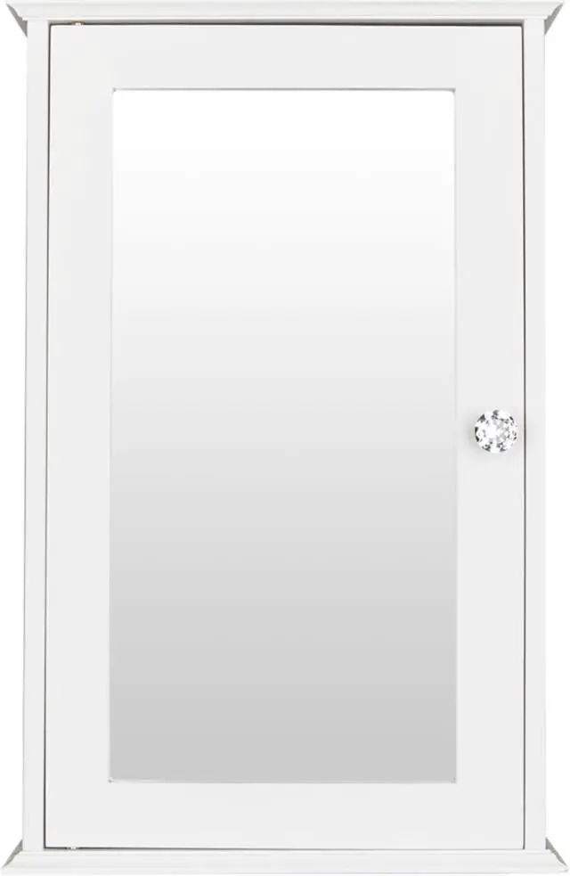 Alt view image 4 of 7 - QXDRAGON Wall Mounted Bathroom Cabinet, 2-in-1 Mirror Medicine Cabinet with 3 Heights Adjustable Shelf & Single Mirror Door Storage Cabinet Over-The-Toilet Storage Organizer (White)