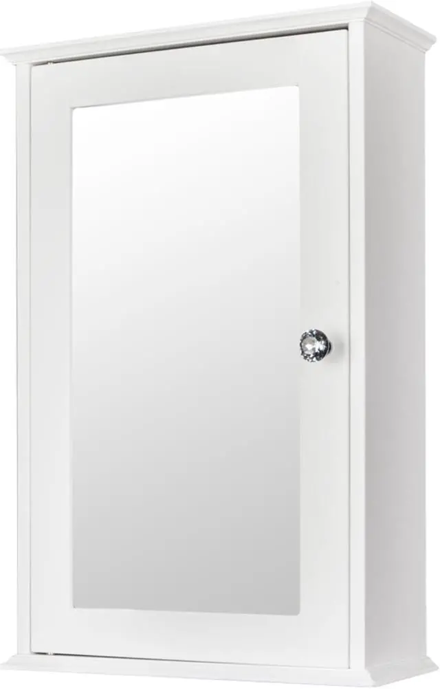 Alt view image 2 of 7 - QXDRAGON Wall Mounted Bathroom Cabinet, 2-in-1 Mirror Medicine Cabinet with 3 Heights Adjustable Shelf & Single Mirror Door Storage Cabinet Over-The-Toilet Storage Organizer (White)