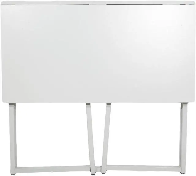 Alt view image 2 of 7 - QXDRAGON Folding Desk, Small Foldable Desk 31.5" for Small Spaces, Space Saving Computer Table Writing Workstation for Home Office, Easy Assembly, White