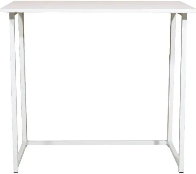 Alt view image 3 of 7 - QXDRAGON Folding Desk, Small Foldable Desk 31.5" for Small Spaces, Space Saving Computer Table Writing Workstation for Home Office, Easy Assembly, White