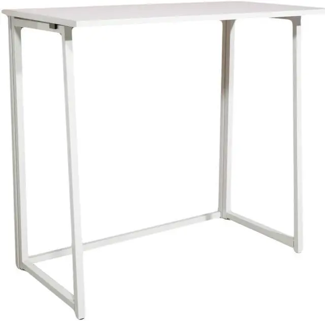 Alt view image 4 of 7 - QXDRAGON Folding Desk, Small Foldable Desk 31.5" for Small Spaces, Space Saving Computer Table Writing Workstation for Home Office, Easy Assembly, White