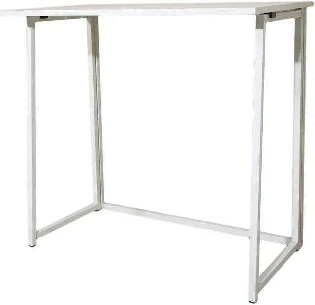 Alt view image 5 of 7 - QXDRAGON Folding Desk, Small Foldable Desk 31.5" for Small Spaces, Space Saving Computer Table Writing Workstation for Home Office, Easy Assembly, White