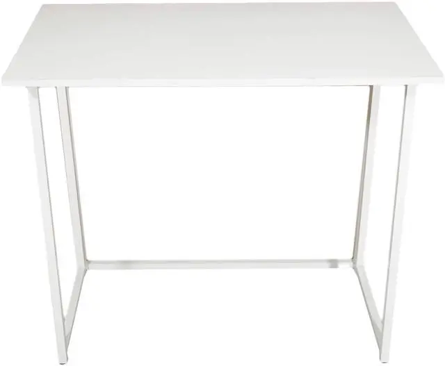 Alt view image 7 of 7 - QXDRAGON Folding Desk, Small Foldable Desk 31.5" for Small Spaces, Space Saving Computer Table Writing Workstation for Home Office, Easy Assembly, White