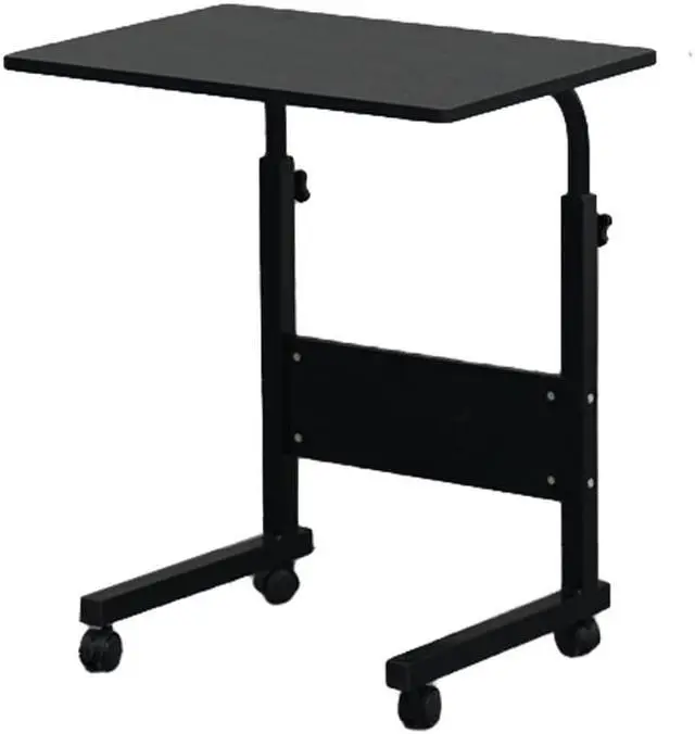 Main image of QXDRAGON Magazine Snack Table on Wheels, Lifting Laptop Computer Desk Movable C-Shaped Overbed TV Tray Mobile Sofa Chair Side End Table for Living Room Bedroom(23.6 L x 15.8 W)